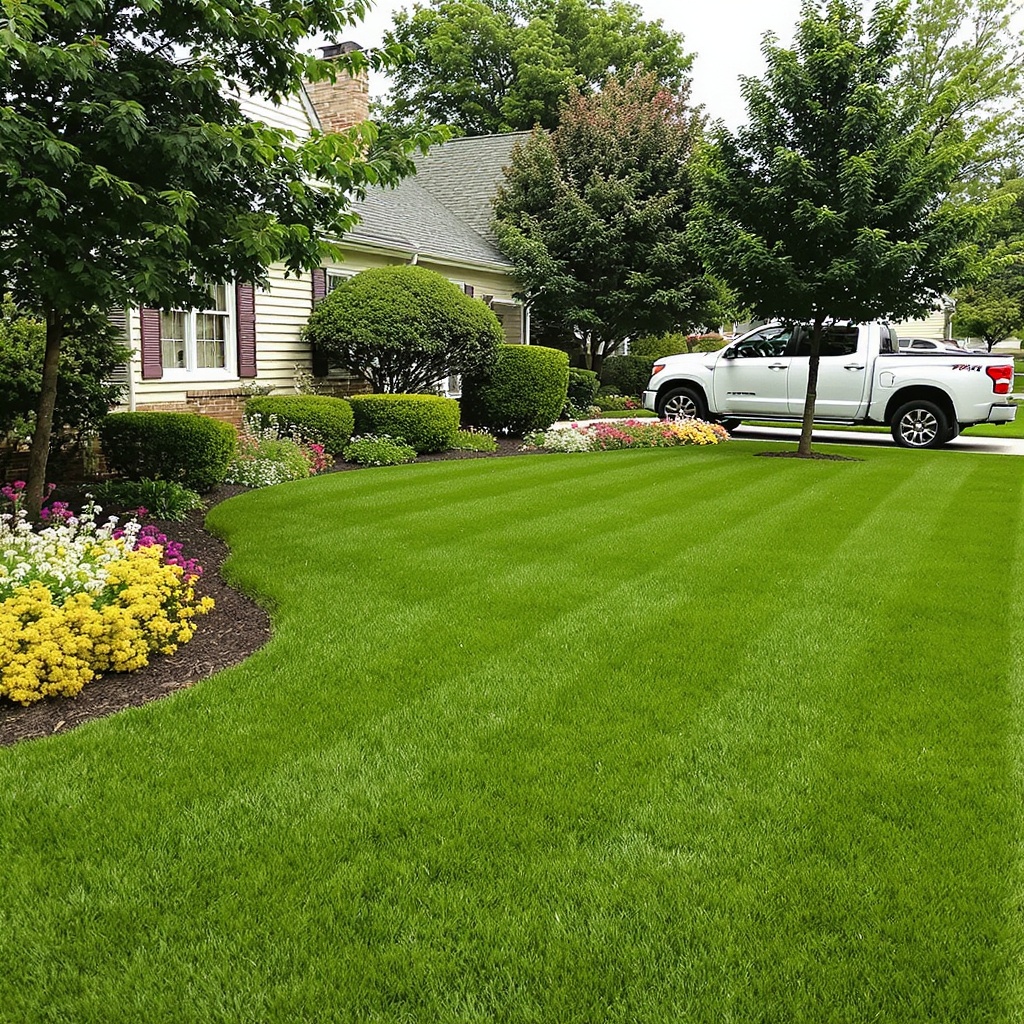 Well-maintained residential lawn and property in Shenandoah Valley