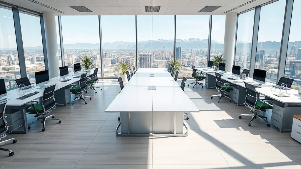 Modern Denver office interior with mountain view