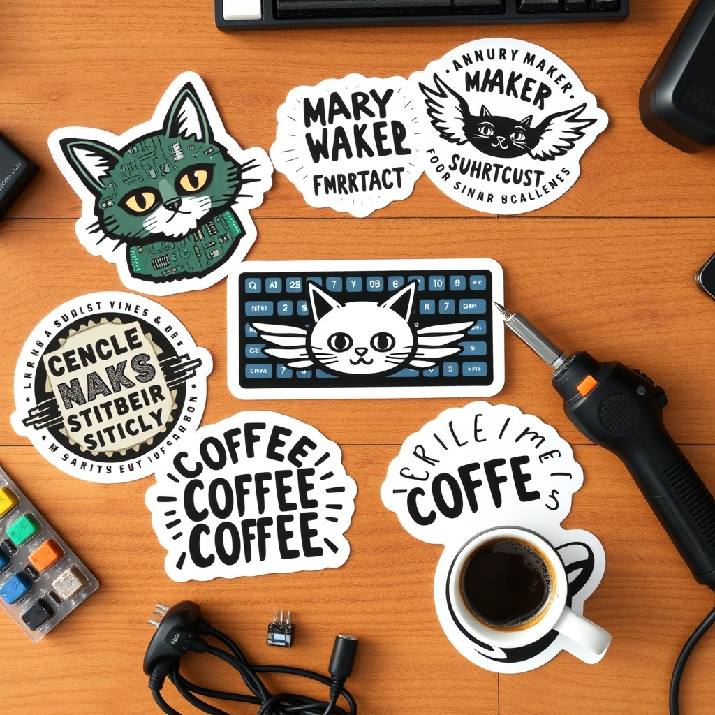 Circuit Board Cat Sticker Pack