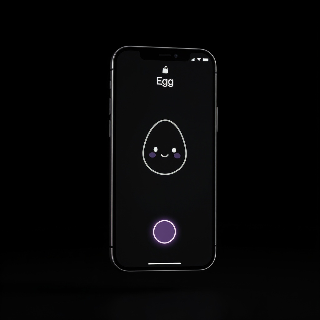 Gotchi — floating iPhone on dark void