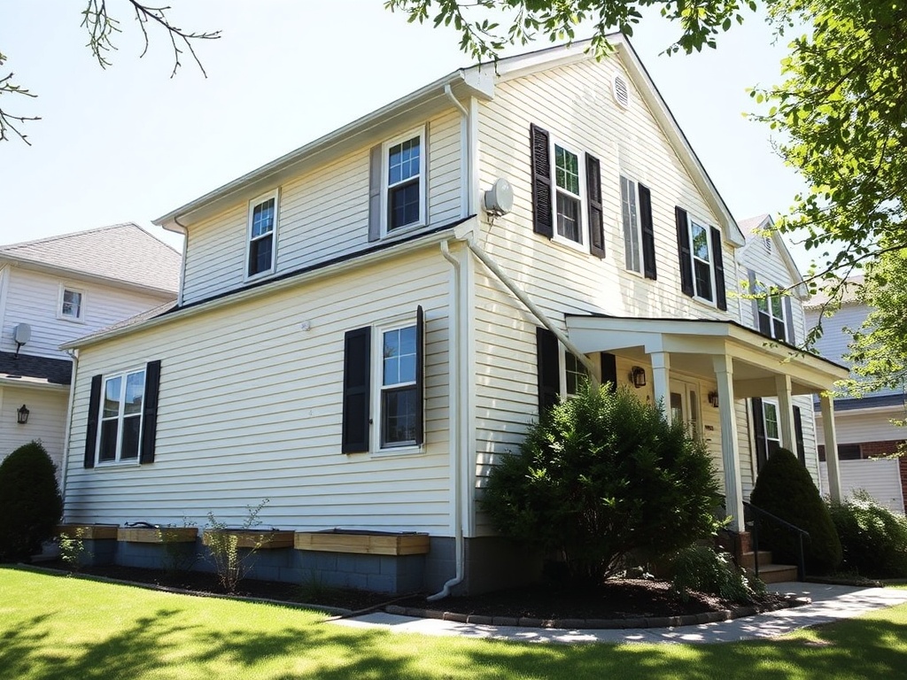 Home exterior siding before and after a soft wash. — after cleaning
