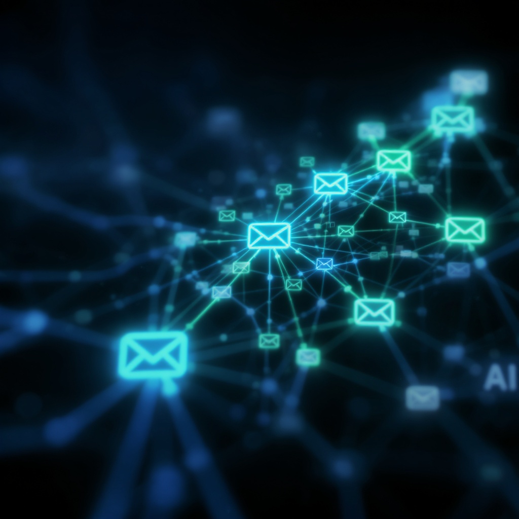 AI-powered outbound email automation — neural network visualization