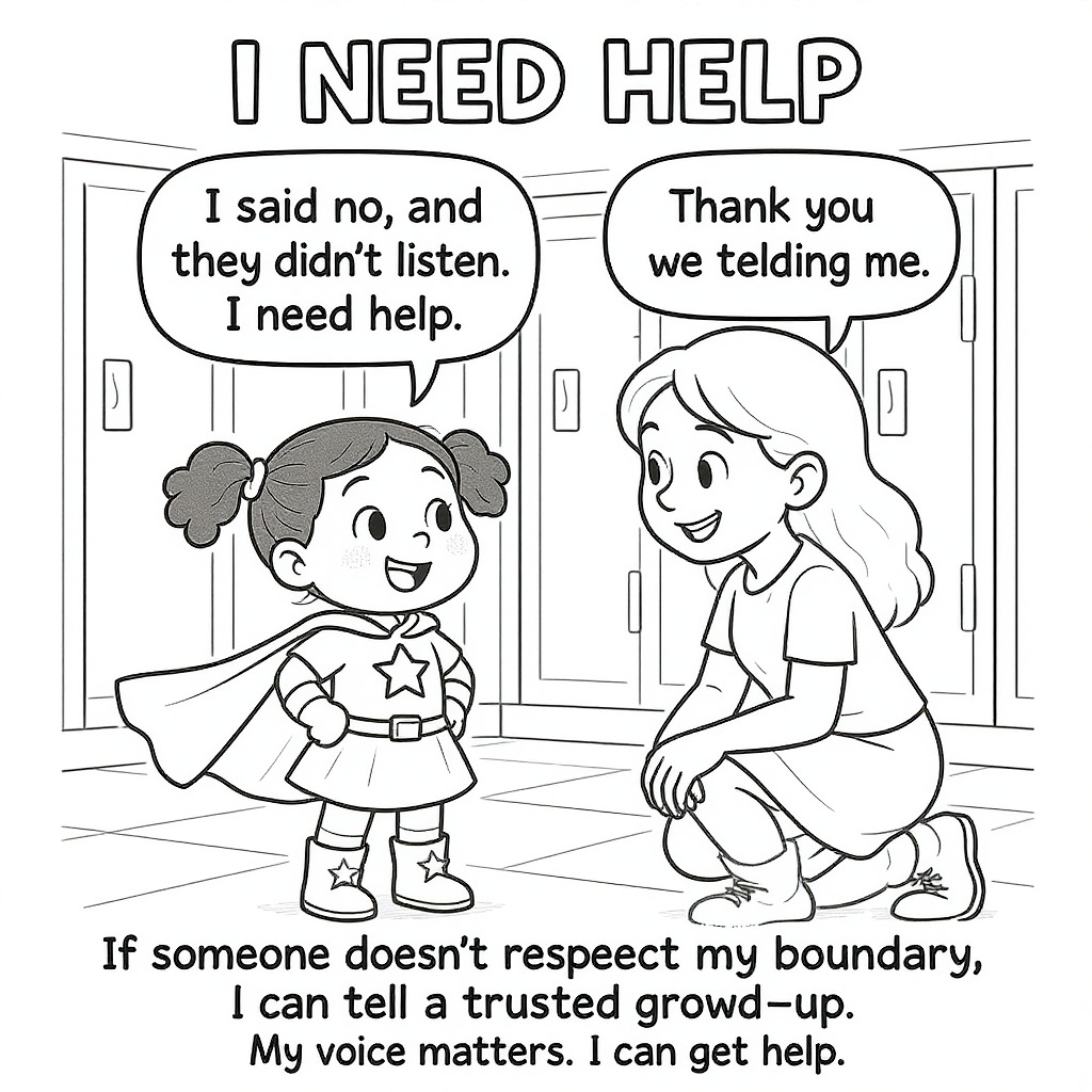 I Need Help — coloring page scene 2