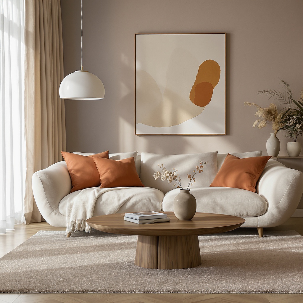 Editorial living room layered lighting
