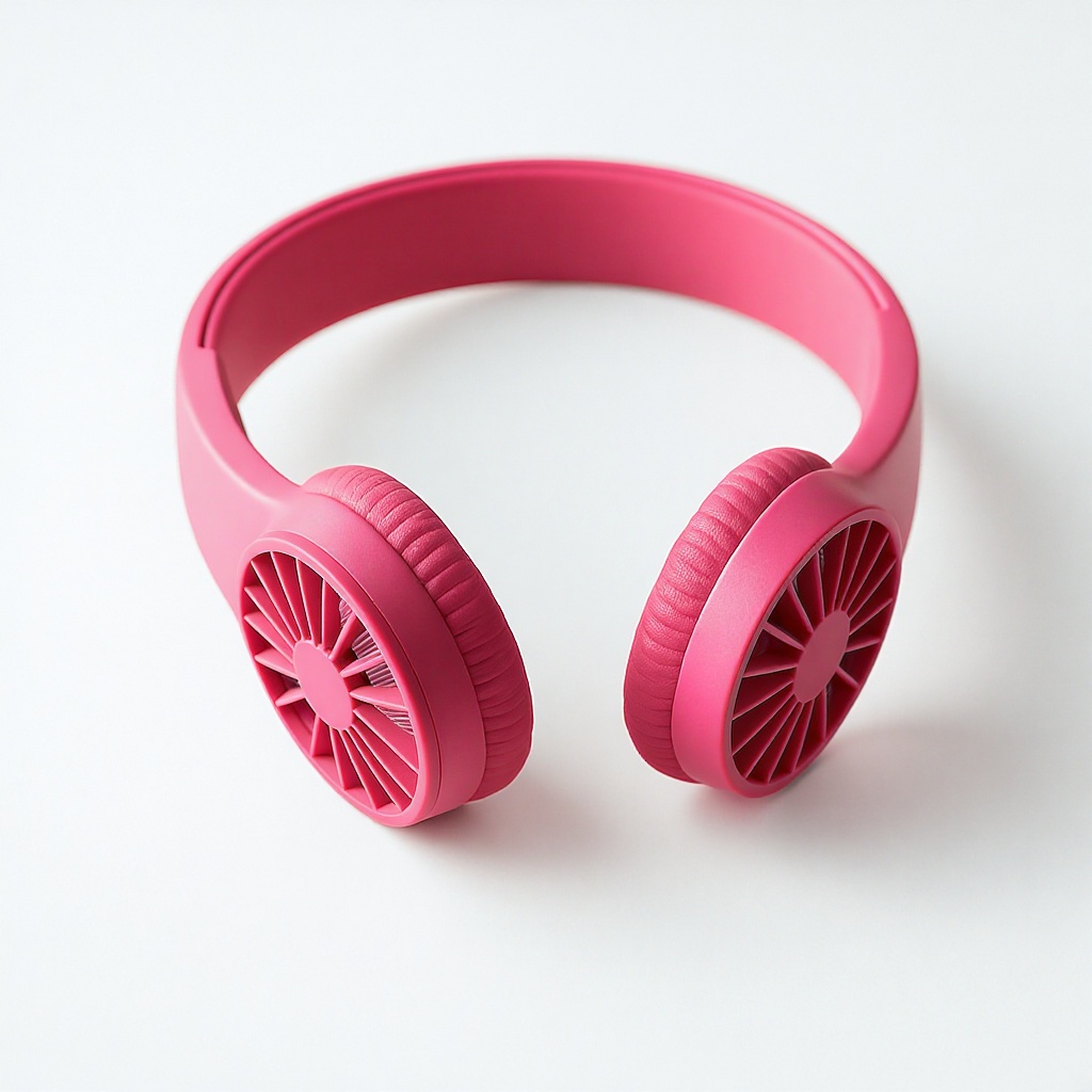 ArcticFlow wearable neck fan — pink rechargeable personal cooling device