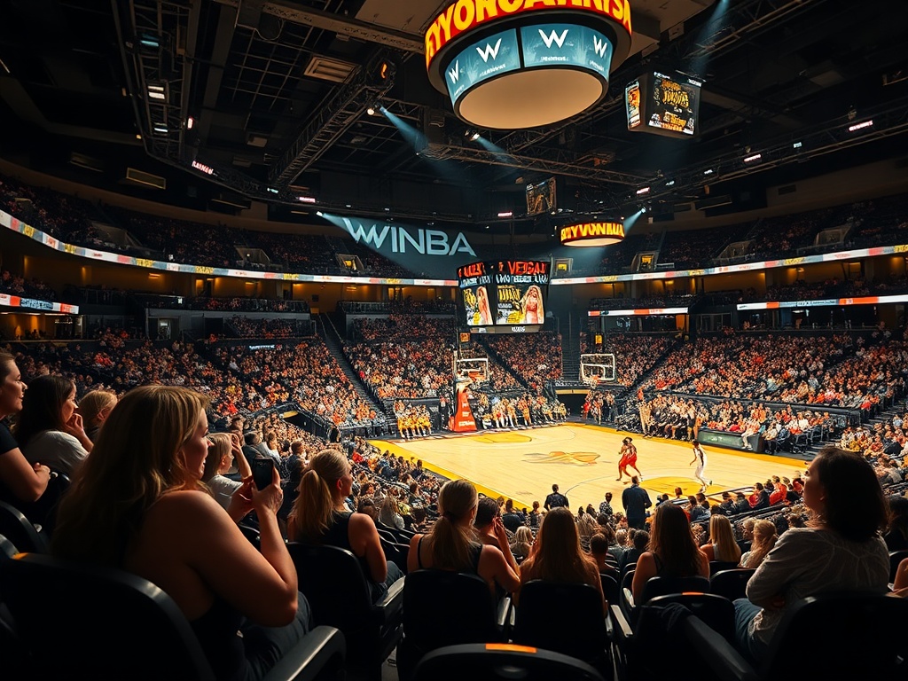 Las Vegas WNBA game-day atmosphere with premium courtside seating