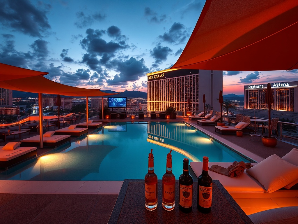 Drai's Beachclub rooftop pool deck