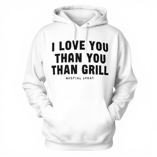 I Love You More Than the Grill — White hoodie apparel design