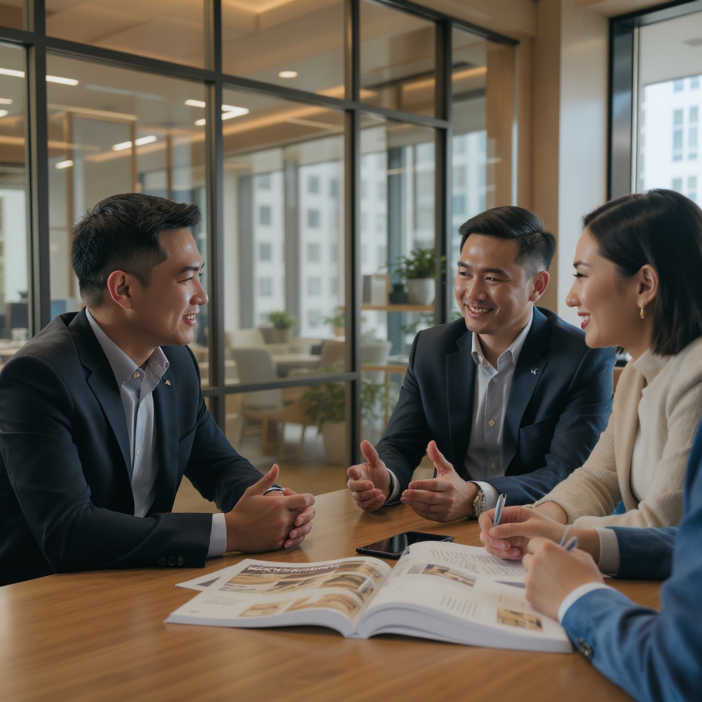 Business meeting with sourcing consultant