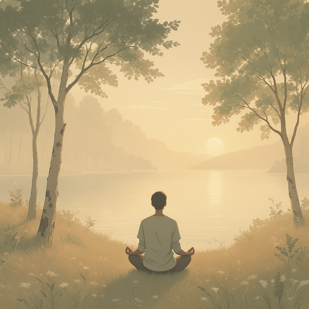 MindLiFt daily emotional check-in app — peaceful morning mindfulness scene
