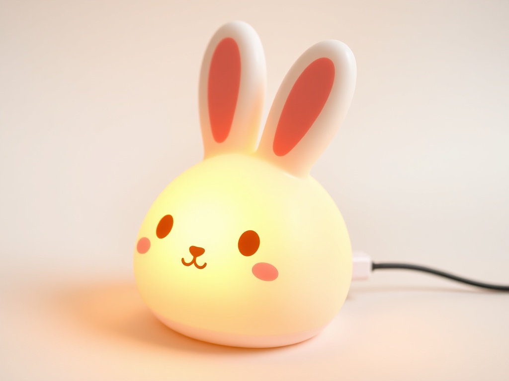 Cute LED Big Face Rabbit Silicone Night Light