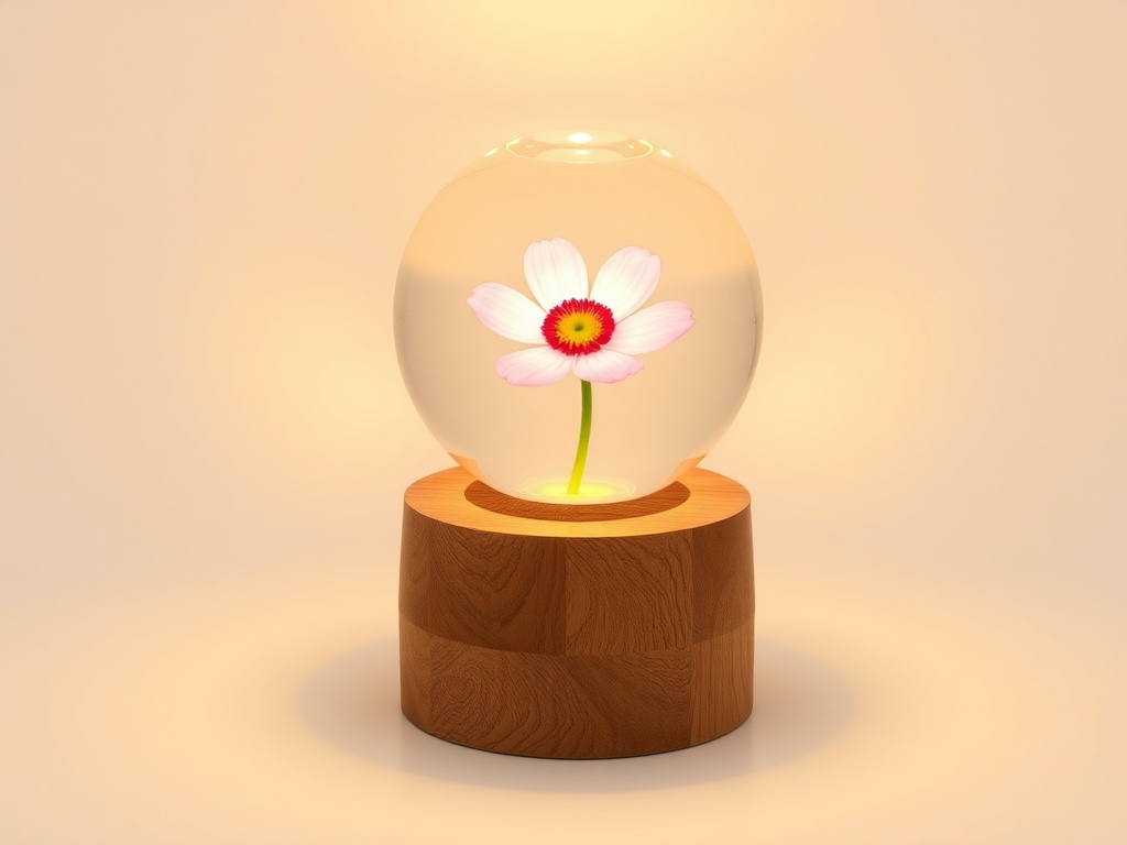 LED Flower Crystal Ball Night Light