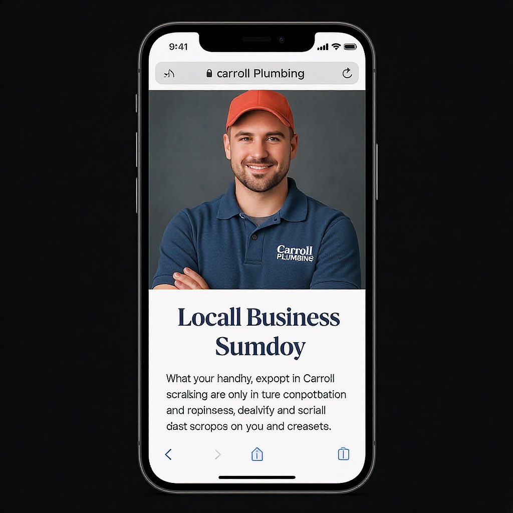 Tony's Plumbing website on phone