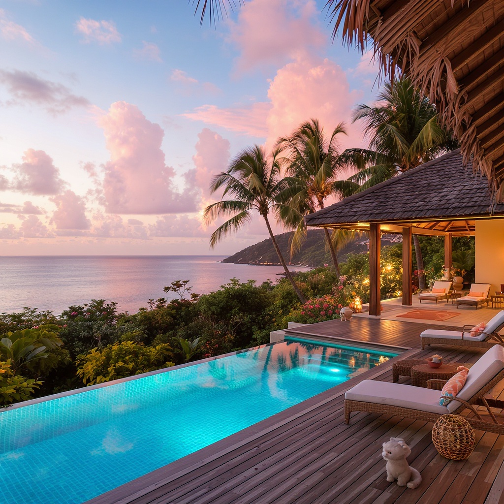 Villa moderne avec piscine privée et vue mer à Sainte-Anne Guadeloupe