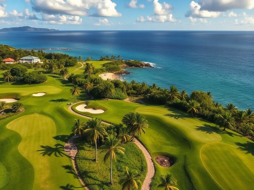 Golf international de Saint-François en bordure de plage, Guadeloupe