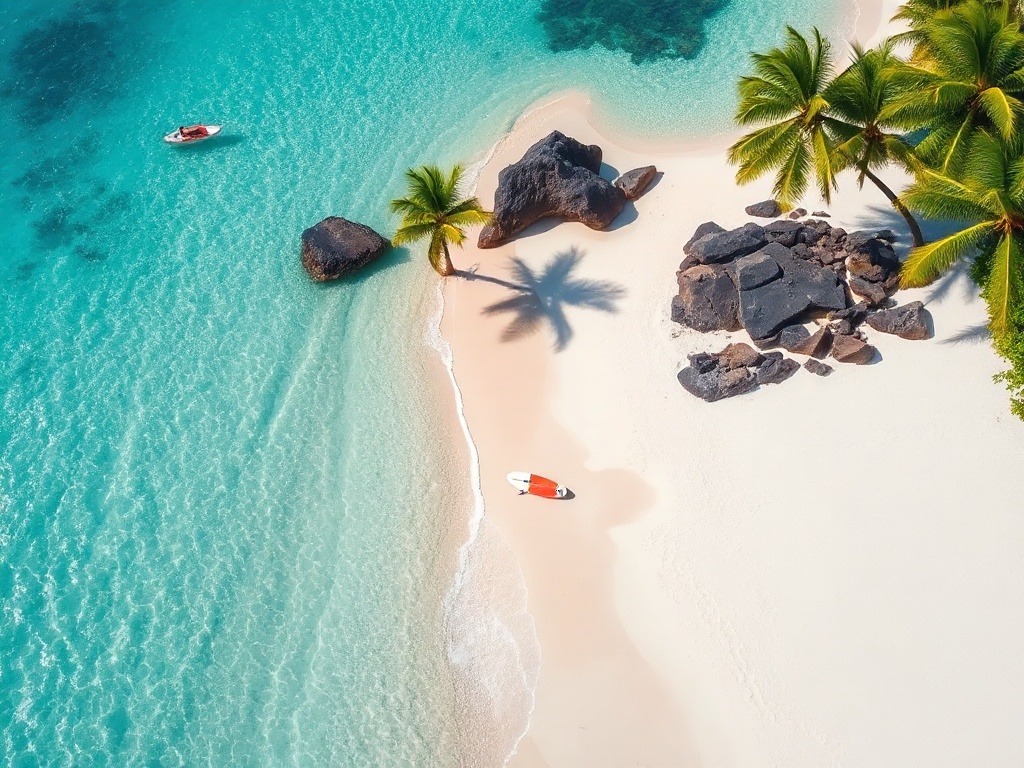 Plage de l'Anse à la Gourde, à proximité des villas de Saint-François en Guadeloupe