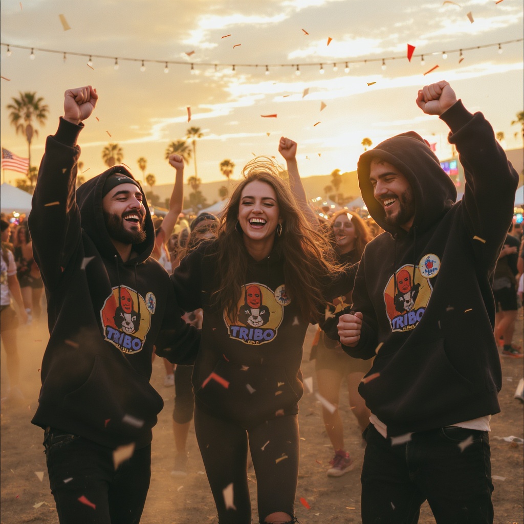 Festival crew repping their logo