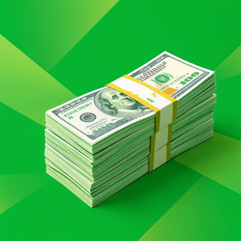 Stack of hundred dollar bills