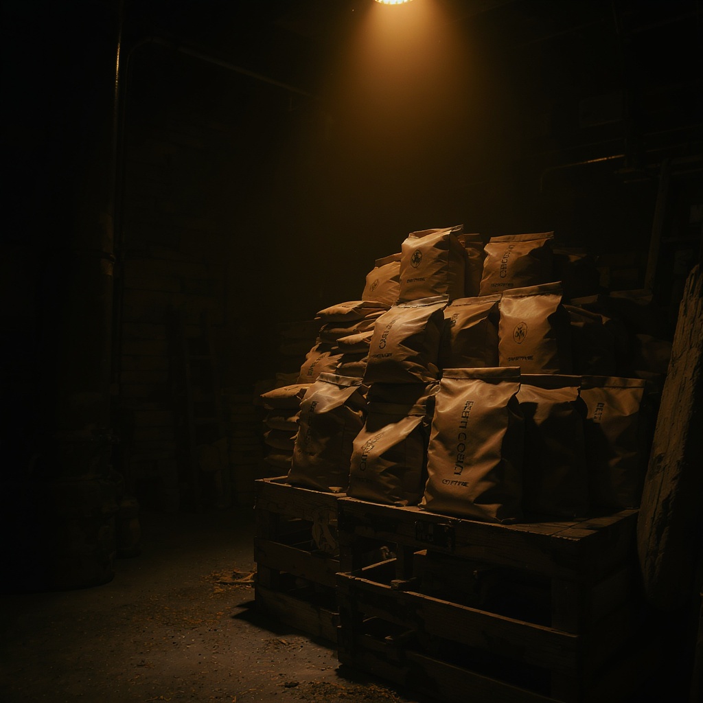 Foxhole Coffee wholesale bags stacked on tactical crates