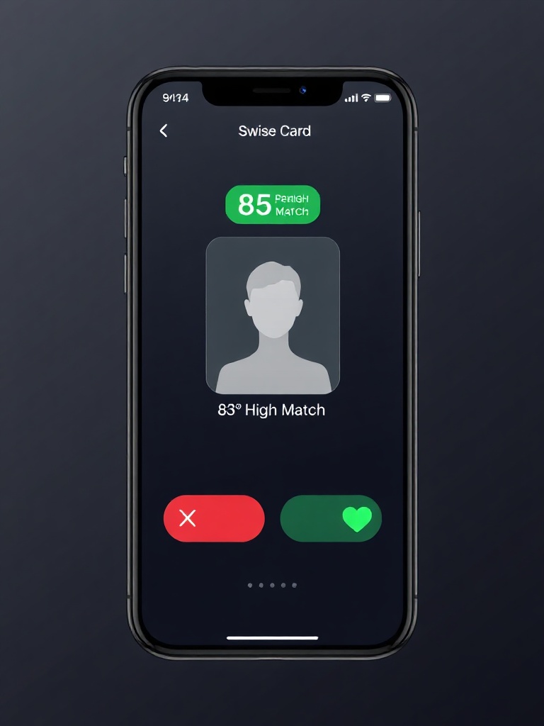 Swipe card with compatibility score