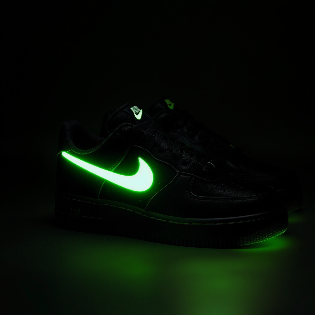 Nike Air Force 1 with glowing LED swoosh