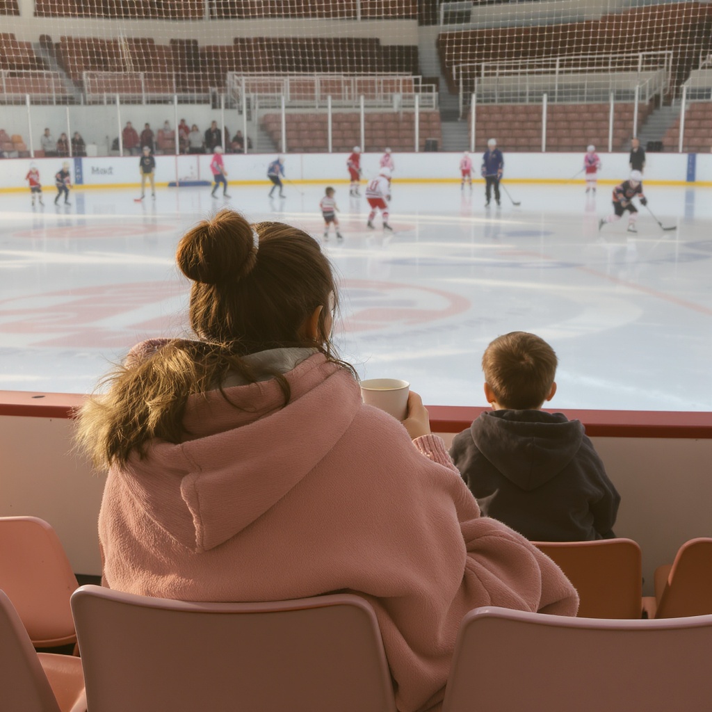 Hockey mom in the stands