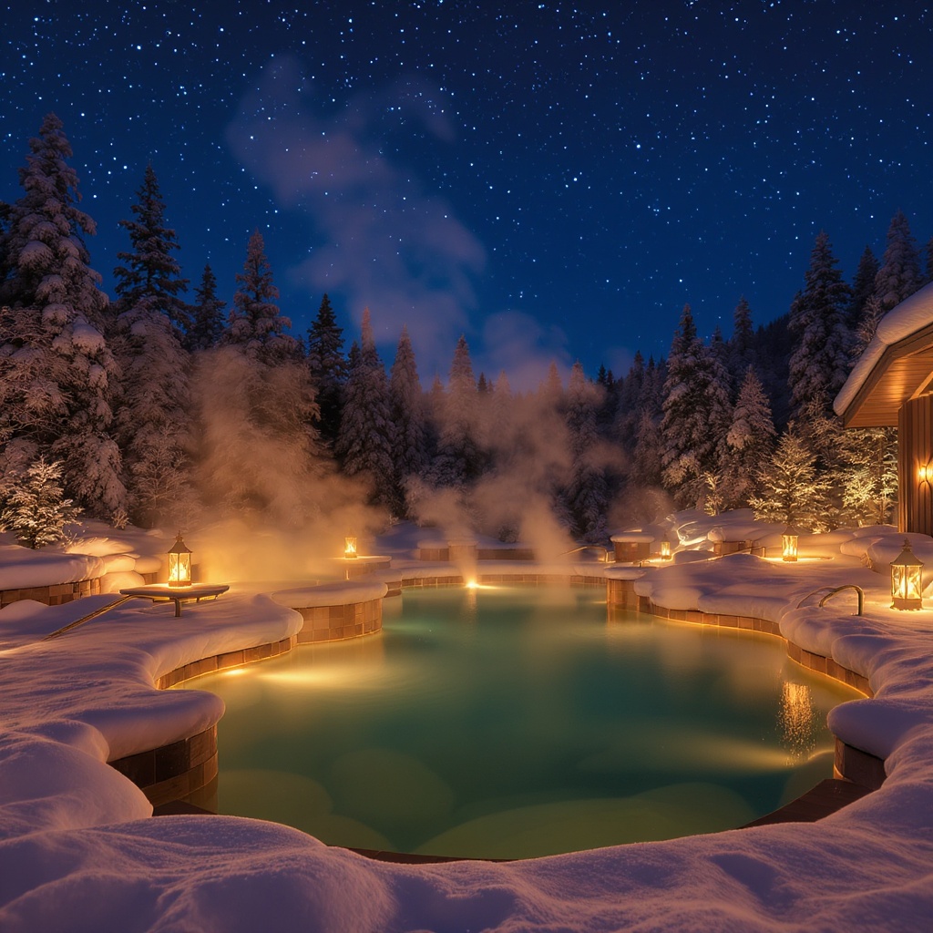 Nordic spa at night