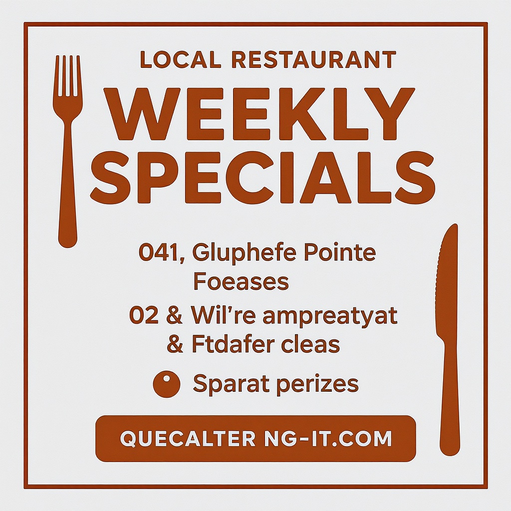Restaurant weekly specials Instagram post in terracotta and cream