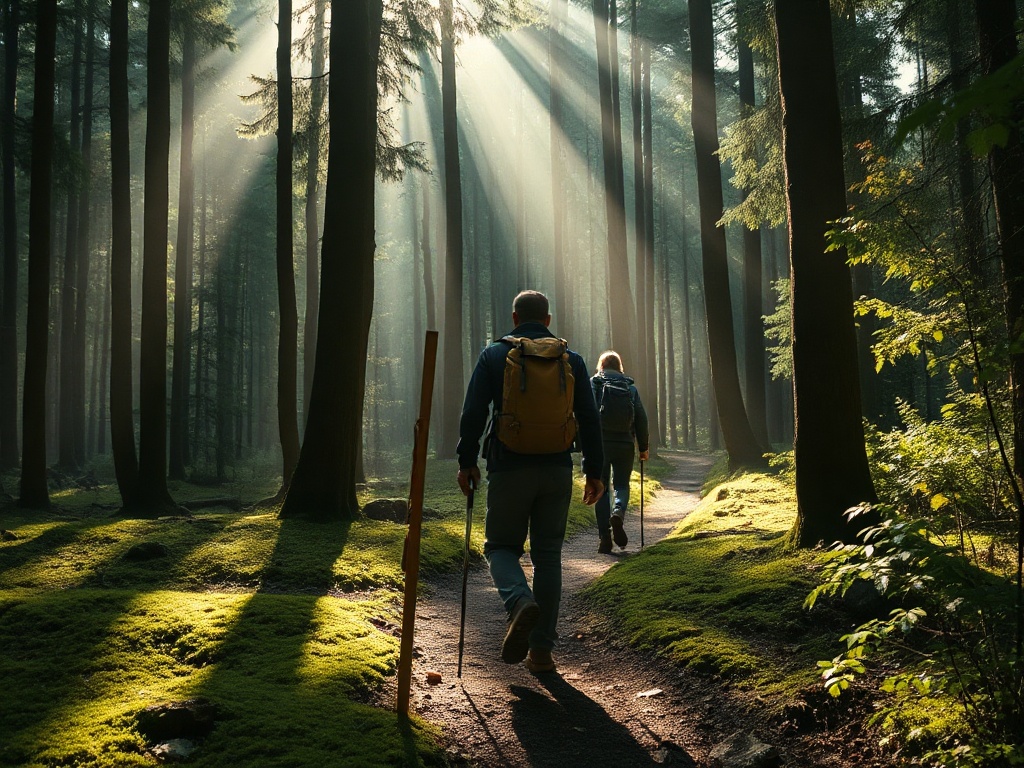 Randonnées en forêt — sentier ombragé dans la forêt française