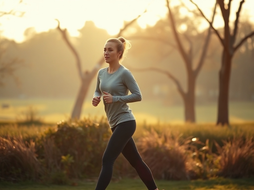Person exercising outdoors