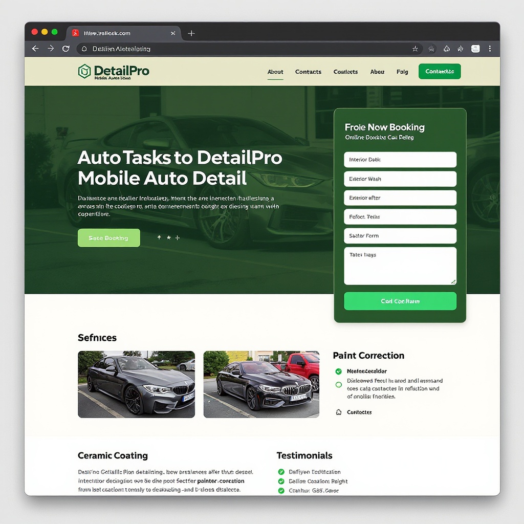 DetailPro Auto Detailing website