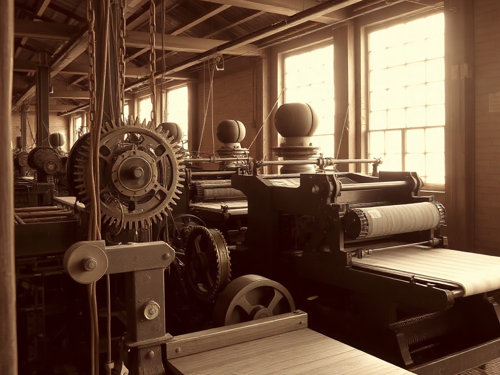 Historic textile mill machinery