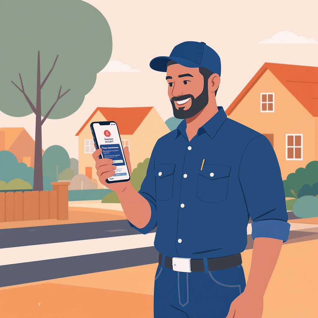Contractor receiving a permit alert on their phone