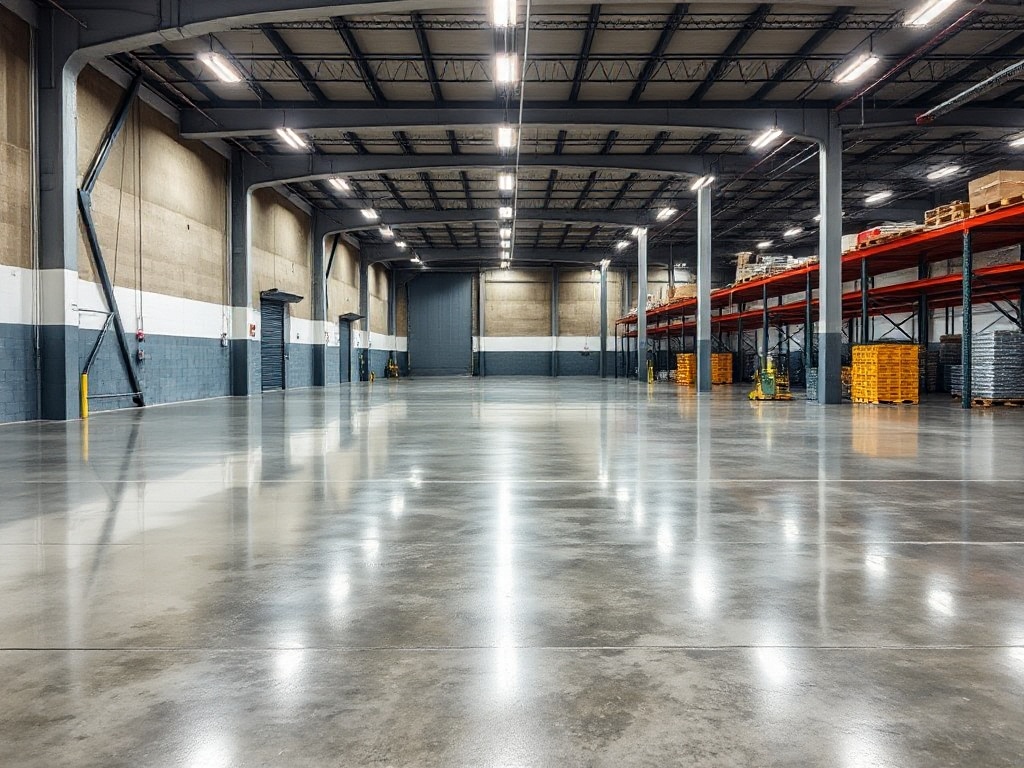 Polished concrete flooring