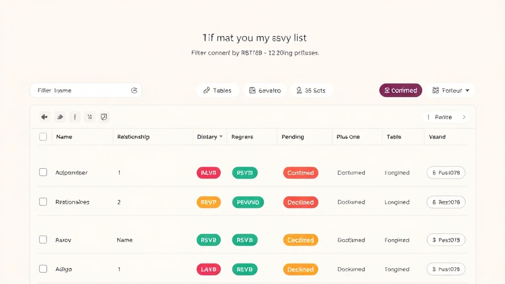 Guest List — RSVP filter view