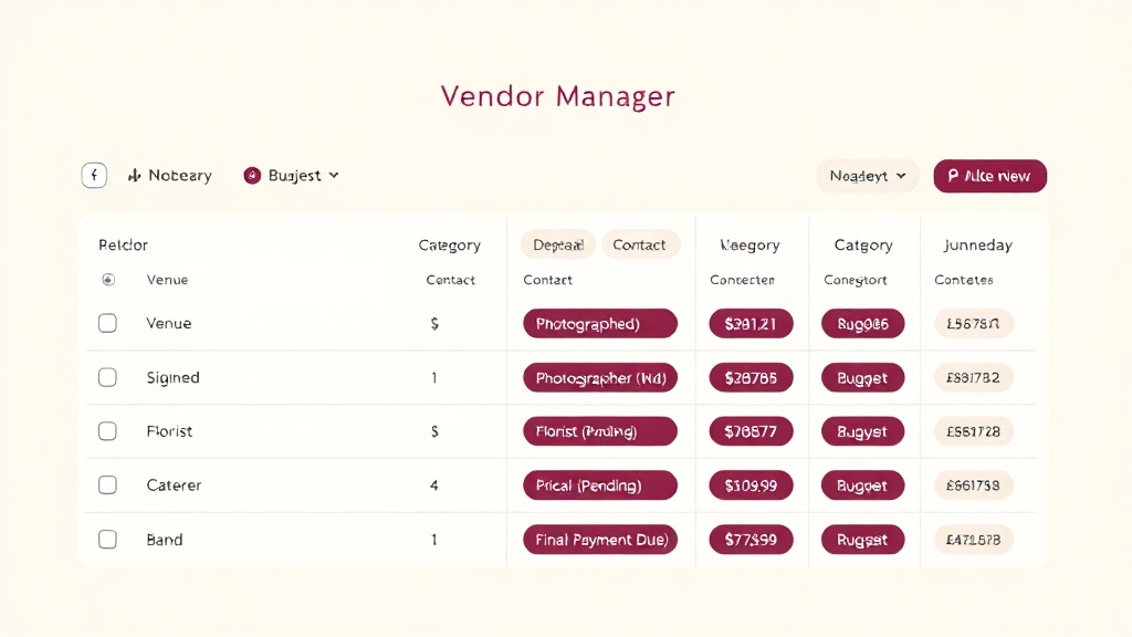 Vendor Manager — linked database relation to budget