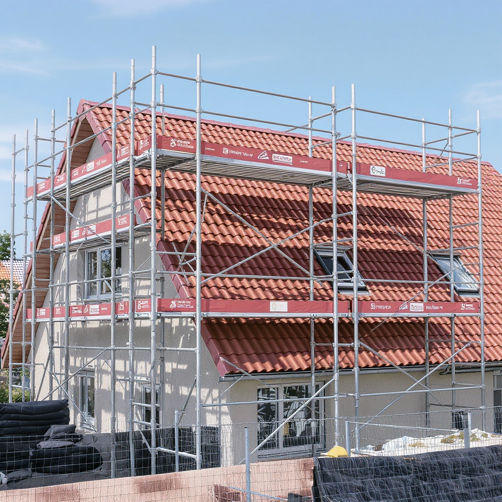 Állványozás cserepeslemez tetőfedéshez — ScaffoldBridge