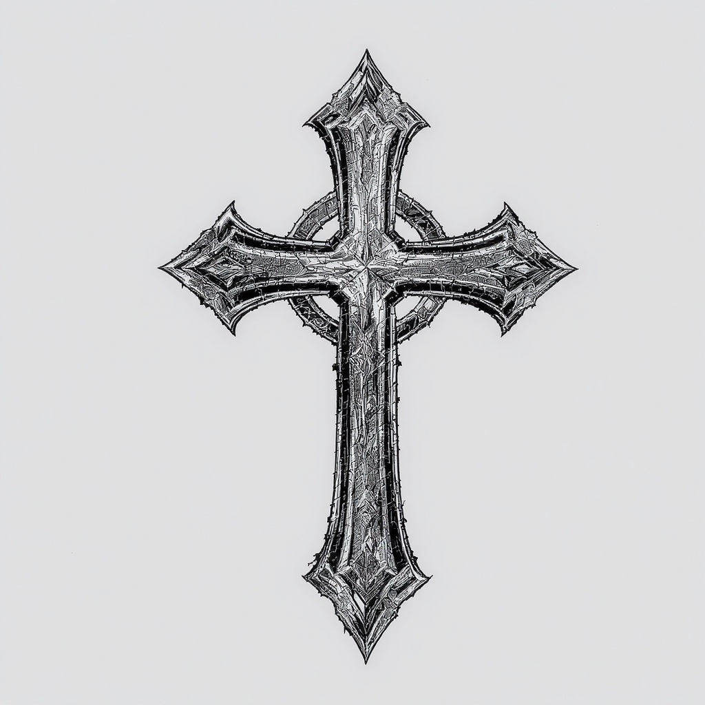 Gothic Cross Heavy Metal Tee