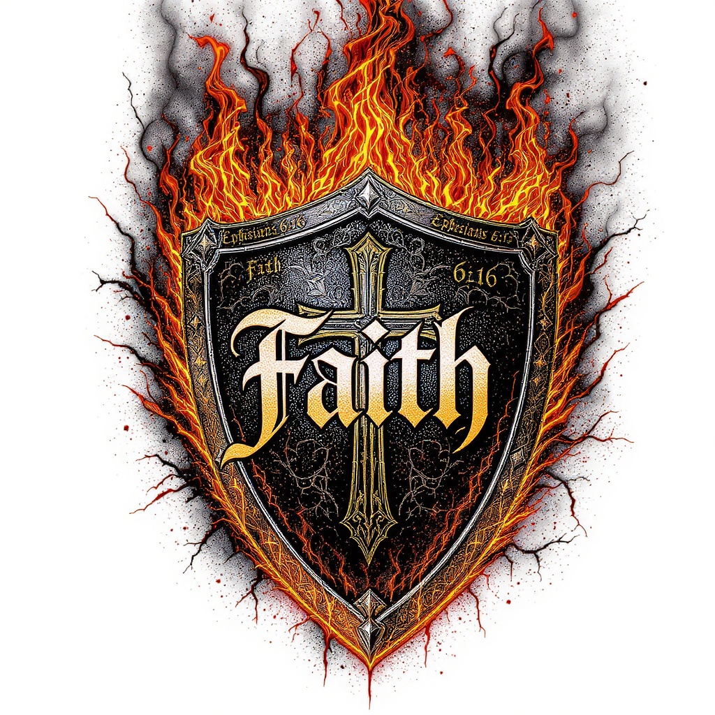 Shield of Faith Flaming Cross Tee