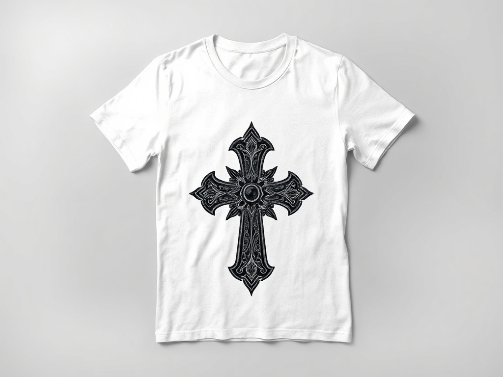 Gothic Cross Heavy Metal Tee view 3