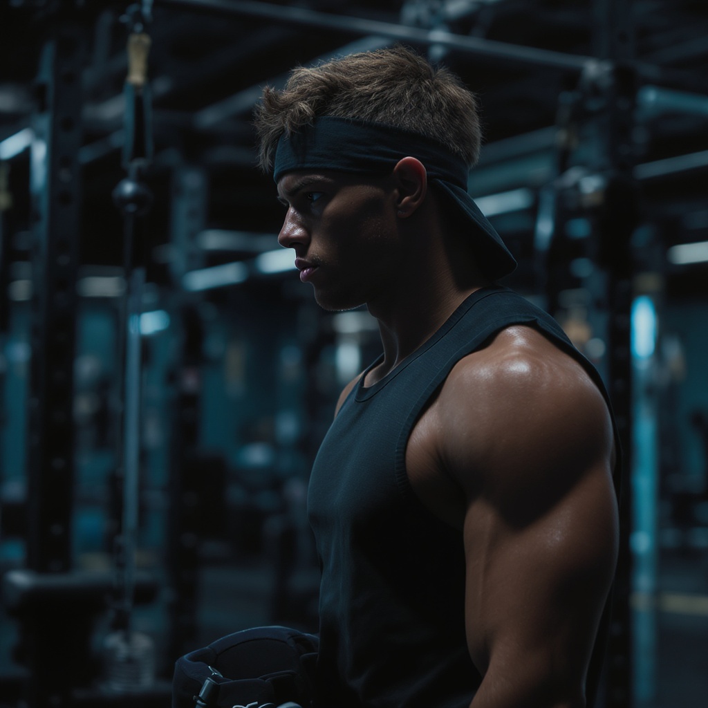 Focused athlete training mentally
