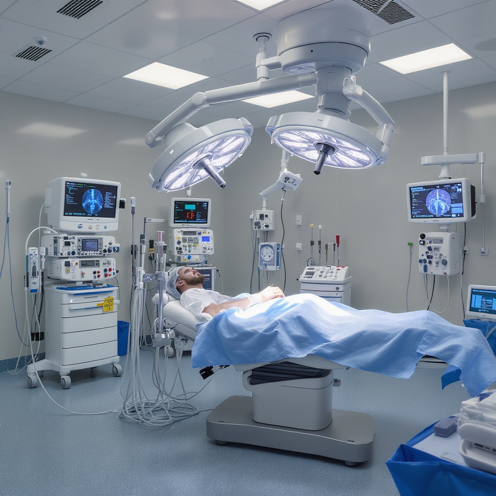 Modern orthopaedic surgery department with robotic-assisted hip replacement technology in a Grade 3A hospital