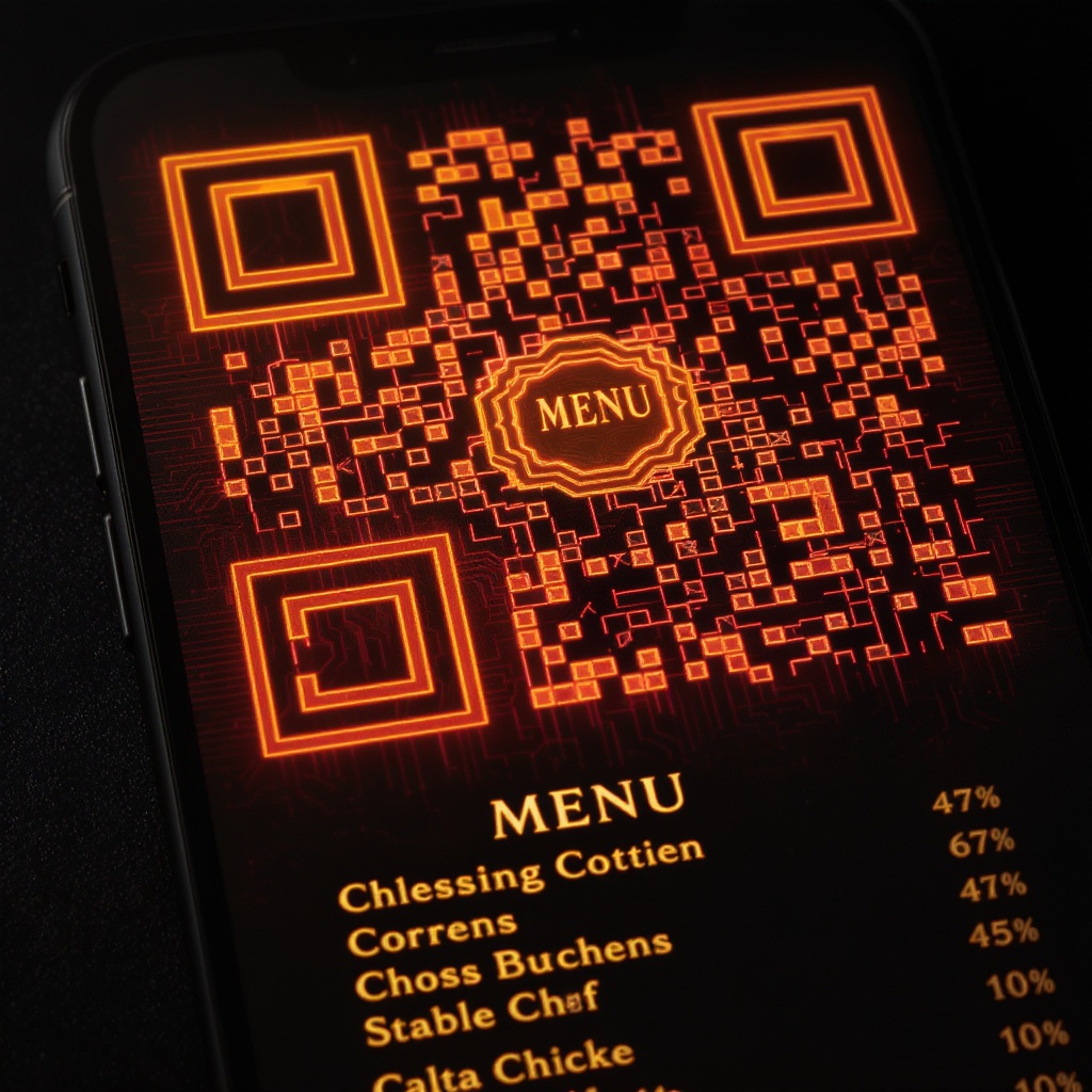 FluidMenu token preview — elegant curved design token displaying a restaurant menu