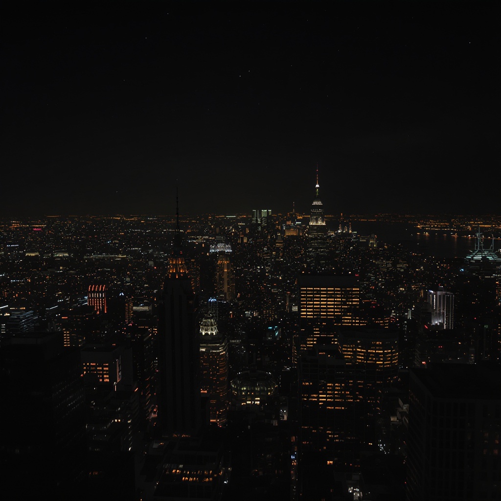 City skyline at night