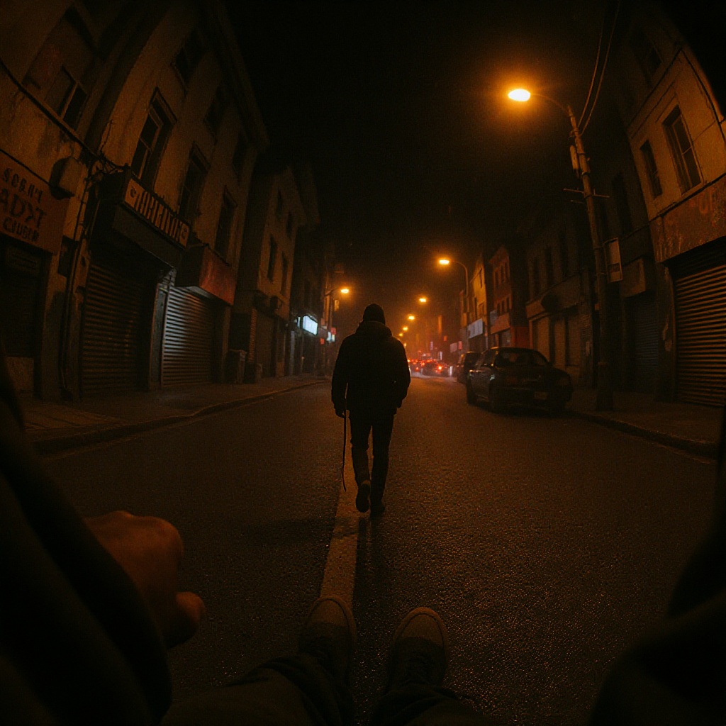 POV bodycam urban night