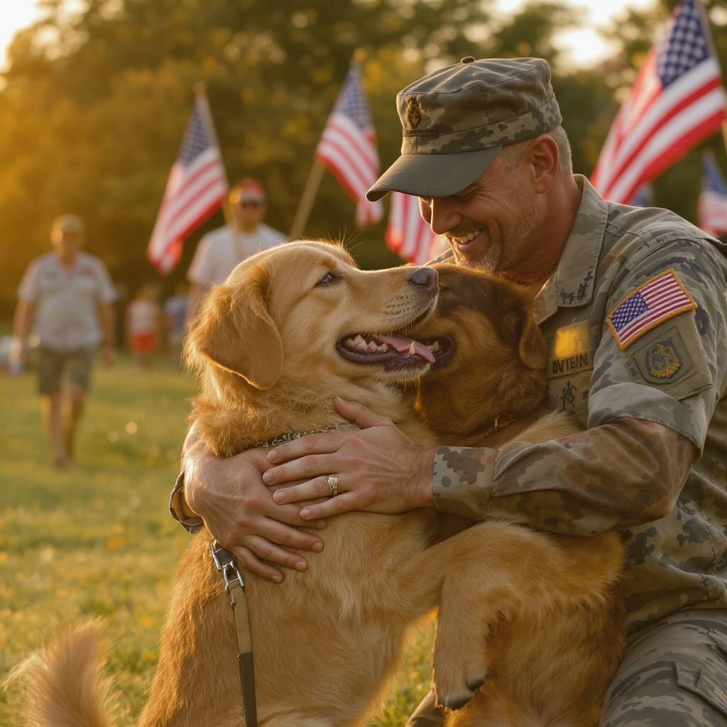 Reunion Hero — veteran reunited with family pet