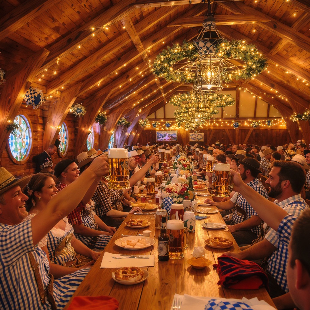 Oktoberfest celebration with beer steins