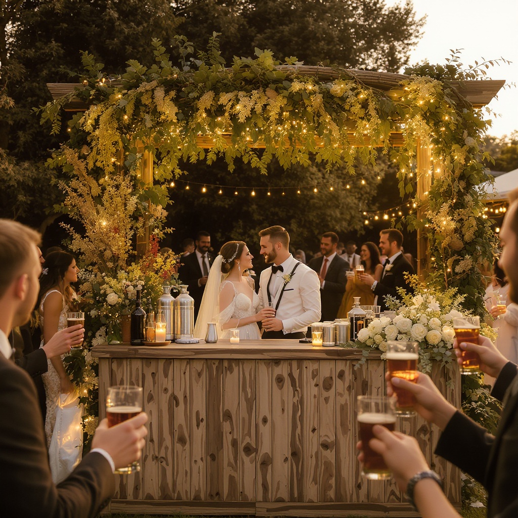 Wedding craft beer bar station