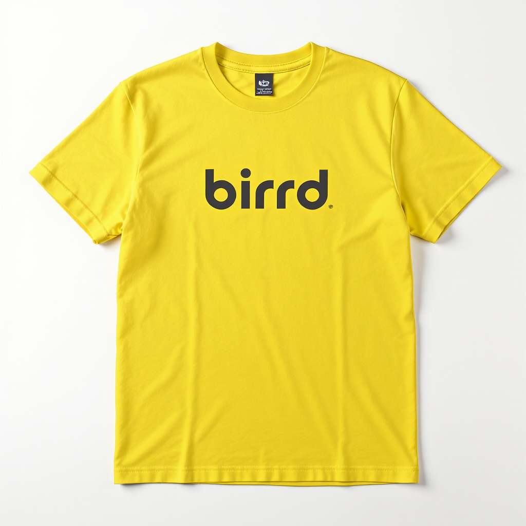birrd Heavyweight Tee — Electric Yellow, crew neck, real product photo