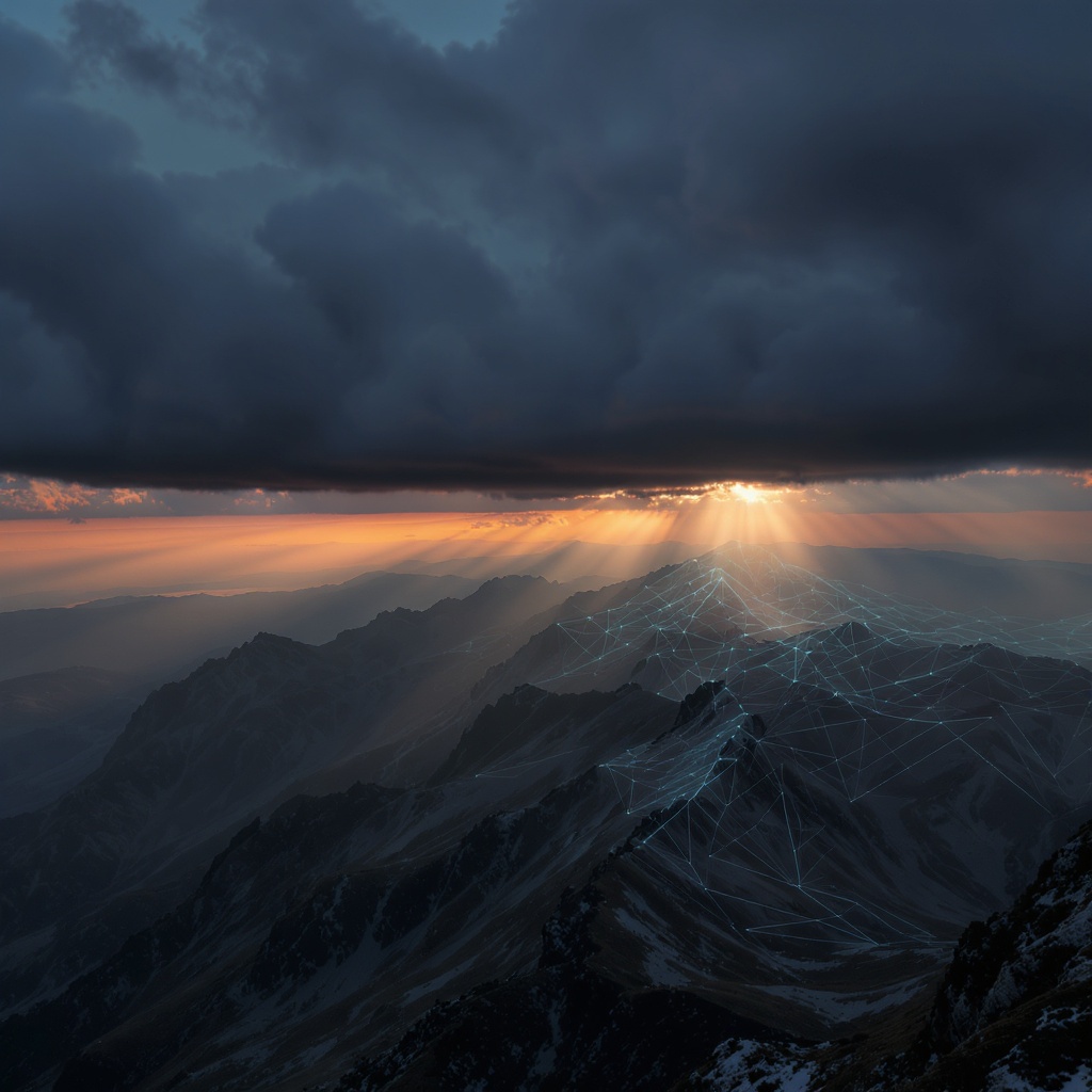 Mountain West peaks at sunset
